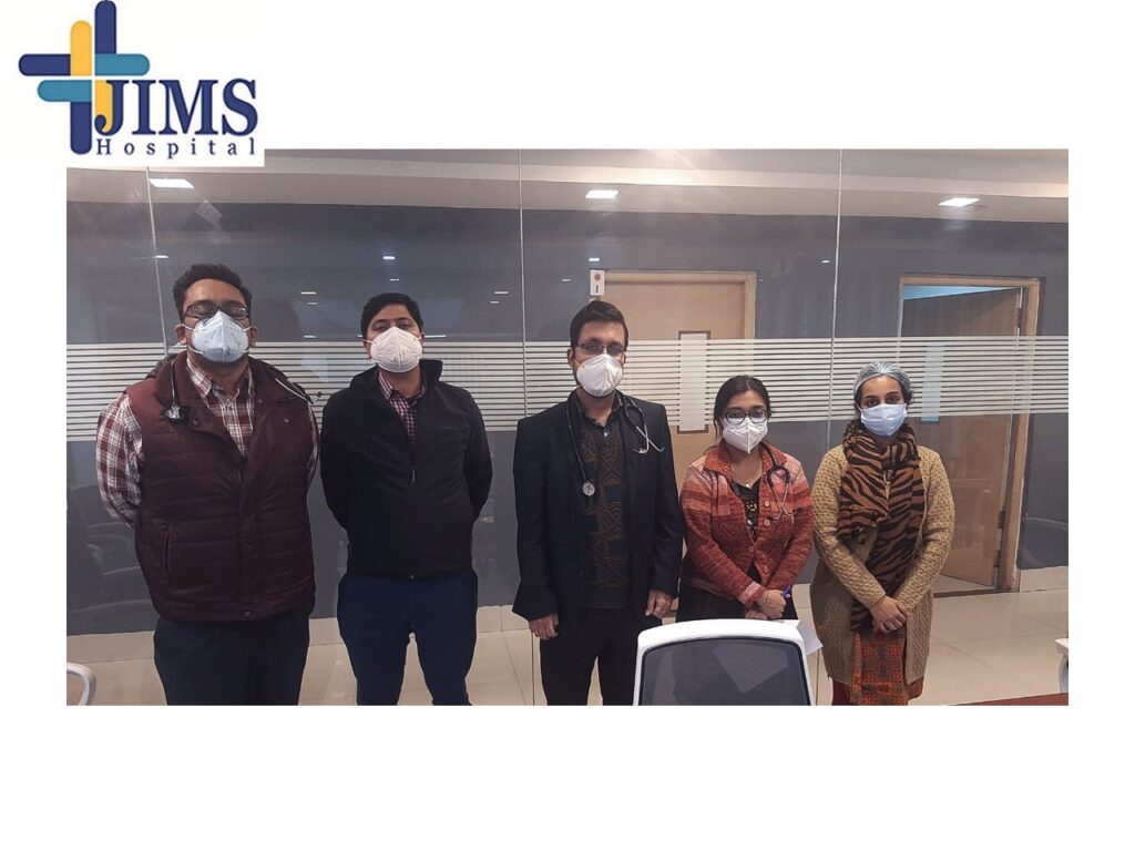 Photo Caption (L-R): Dr. Biswaroop Mukherjee, Associate Professor, Dept. of General Medicine, JIMSH; Dr. Kaushik Roy, Assistant Professor, Dept. of General Medicine, JIMSH; Dr. Kaushik Hazra, MD Assistant Professor, General Medicine, JIMSH; Dr Sunetra Roy Hazra, Consultant Pediatrician, JIMSH & Dr. Sanchita Saha, Assistant Professor, Dept. of Critical Care, JIMSH.