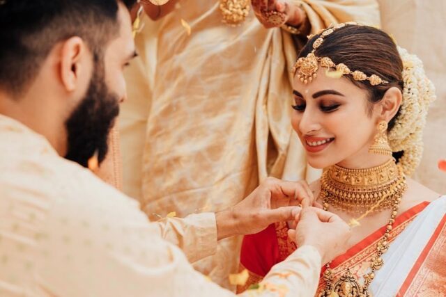 Mouni Roy shared some pictures from the wedding ceremony on Instagram