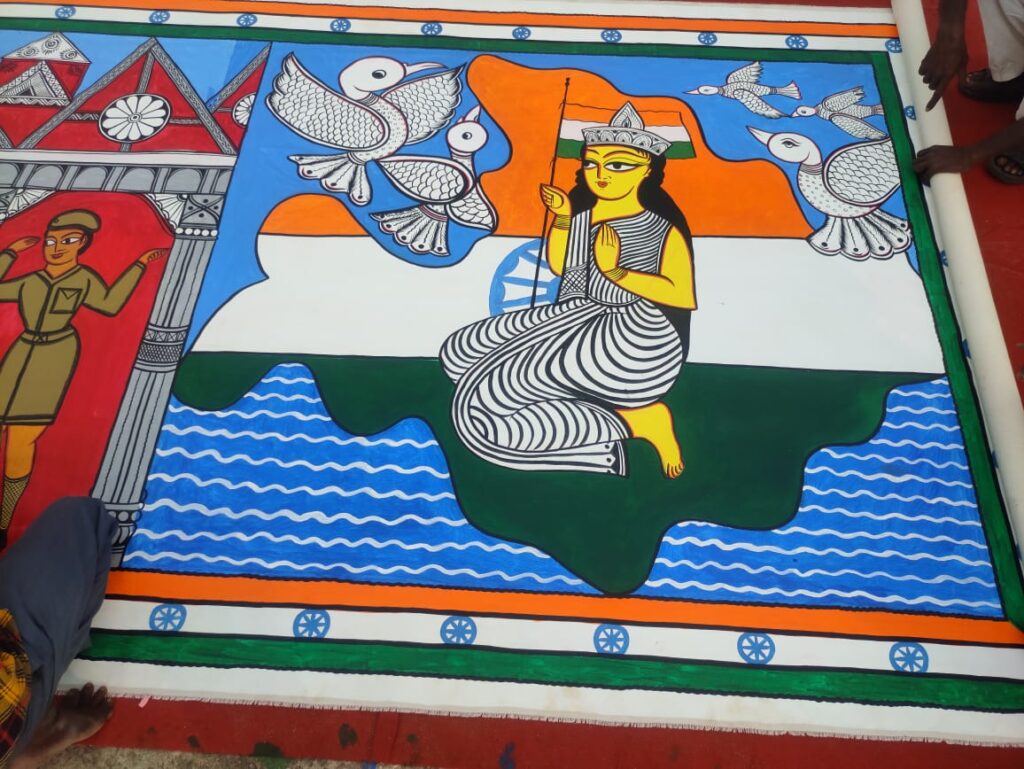 Scroll Painting on Heroic Valour of India’s Freedom Movement by Bahadur Chitrakar, Patuas of WB