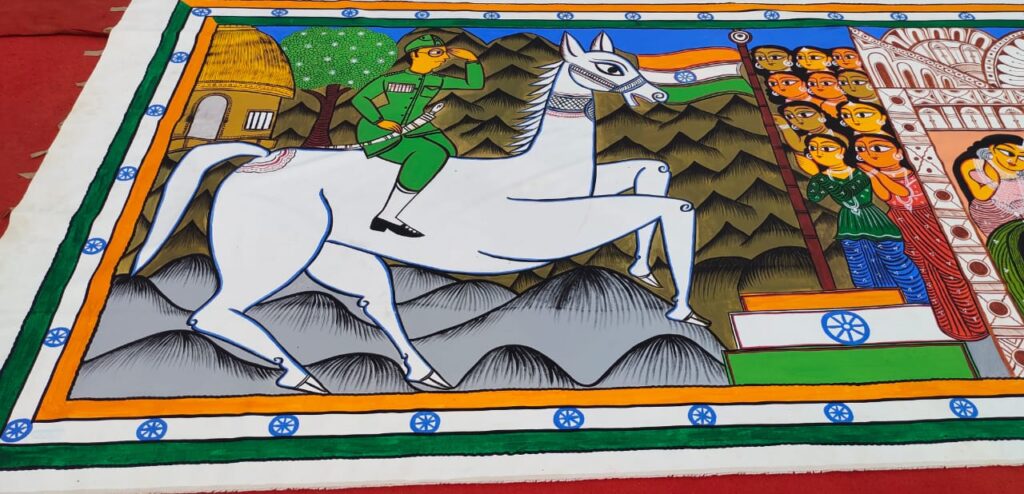 Scroll Painting on Heroic Valour of India’s Freedom Movement by Bahadur Chitrakar, Patuas of WB
