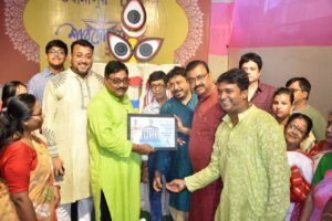 Puja Curtains go up with KHUTI PUJA at BHOWANIPUR 75 PALLI