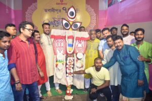 Puja Curtains go up with KHUTI PUJA at BHOWANIPUR 75 PALLI