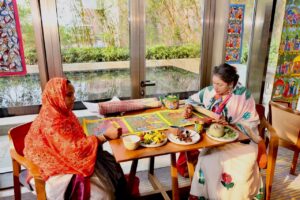 Renowned Patachitra artist Ms. Pampa Chitrakar and Ms. Tiya Chitrakar