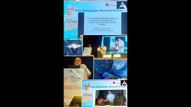 First Dilip Mahalanabis Memorial Oration delivered by Dr. Richard Cash Distinguished Global Health Scientist in Kolkata