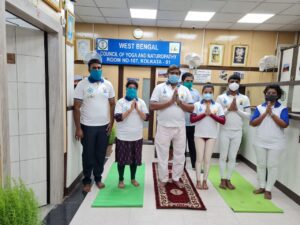 Yoga Day is observing at West Bengal Council of Yoga and Naturopathy, Purta Bhawan